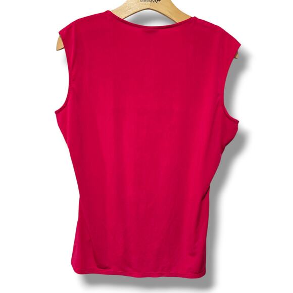 Jaclyn Smith Women’s Pink Ruched Front Sleeveless Top – Polyester Spandex Blend - Picture 3 of 8